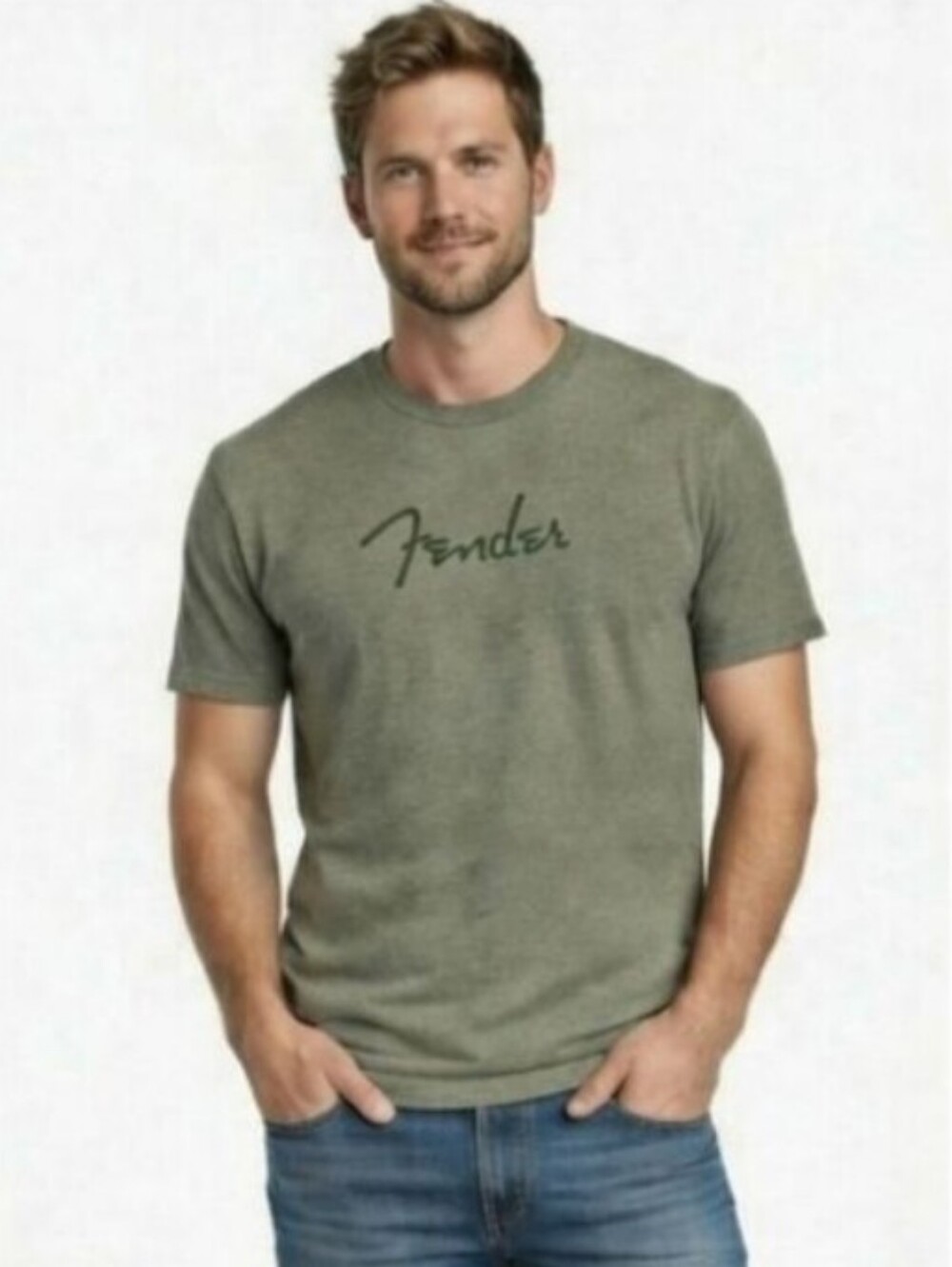 Fender Men's Heathered Olive Green T-shirt Size XXL